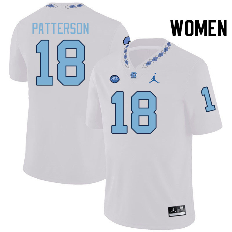 Women #18 Jaiden Patterson North Carolina Tar Heels College Football Jerseys Stitched-White